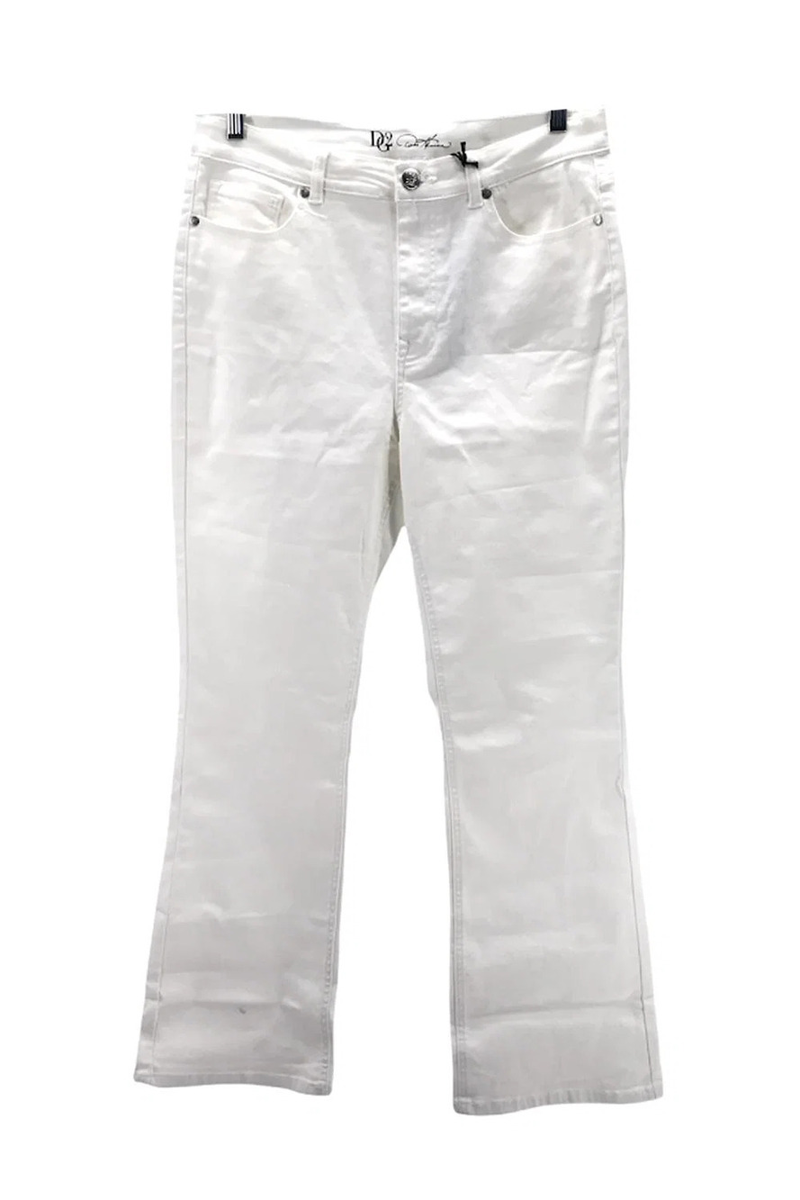 DG2 by Diane Gilman Women's Virtual Stretch BootCut Jean White - Regular